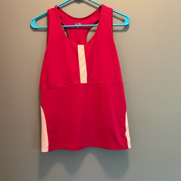 Champion Tops - Champion Tank Top Womens XL Pink Colorblock Racerback Built-In Bra